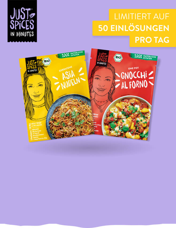 IN MINUTES Bio Gnocci al Forno UND Bio Gebratene Asia Nudeln - GRATIS TESTEN dank GELD-ZURÜCK-AKTION In Minutes