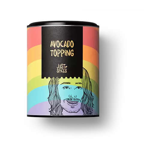 Lädt Animation...: Die verschiedenen Pride-Designs der Avocado Topping-Gewürzmischung 2022