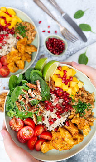 Bunte Hähnchen Lunch Bowl 