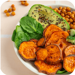 Süßkartoffel Bowl aus der Heißluftfritteuse