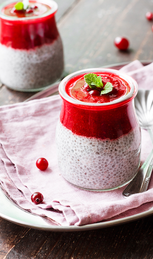 Chiapudding mit roter Frucht 